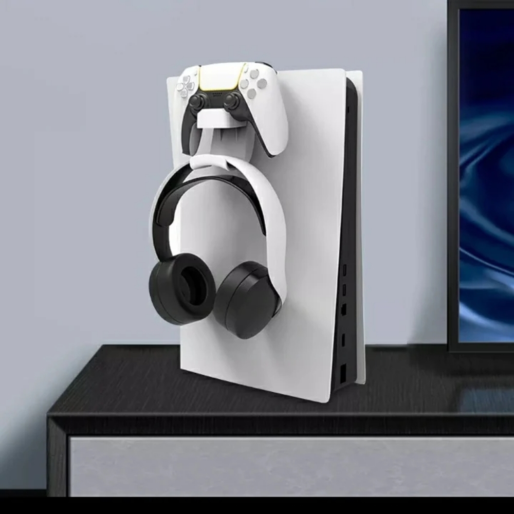 2 in 1 PS5 Controller Charger with Headphone Holder Smart Charging Dock for PS5